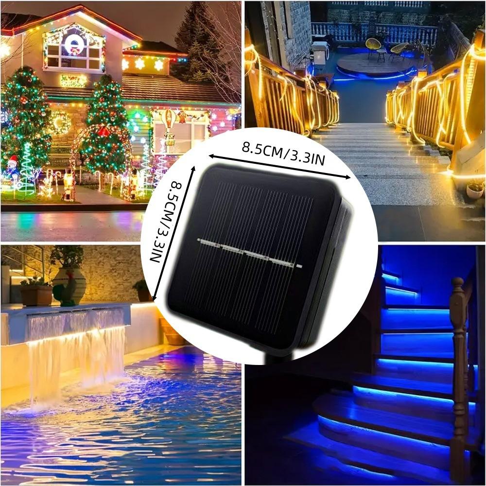 Solar LED Strip Lights Outdoor, 16.4ft LED Lights Solar Powered RGB Color Changing LED Strip, IP67 Waterproof Decorative Rope Lights for Yard Trees