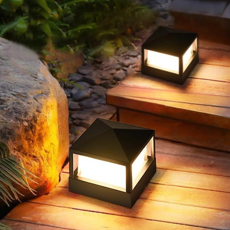 LED Outdoor Solar Post Lights For Post Caps Light, Modern Waterproof Light for Garden Lamp Villa Gate Column
