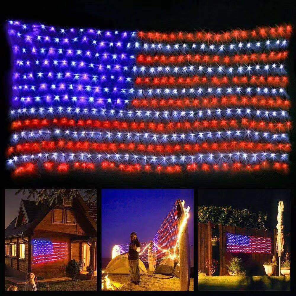 LED US Flags Light for 4th of July Decorations,American Flag Lights Waterproof , Memorial Day, Independence Day, Garden, Yard, Holiday, Party, Christmas Decorations