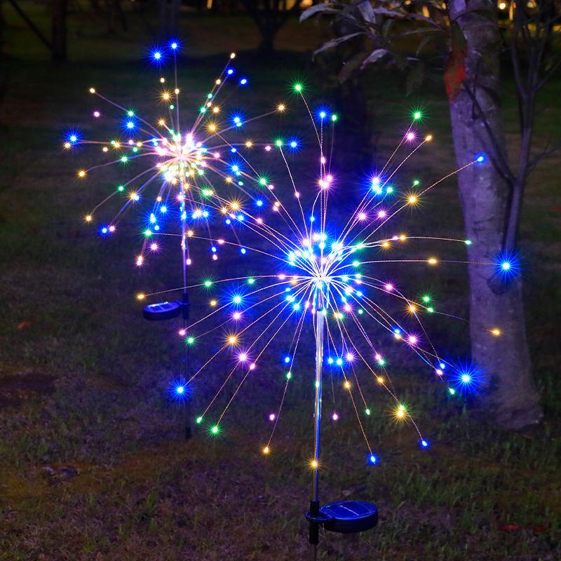 Solar Firework Light, Multi Color Outdoor Firework Solar Garden Lights for Walkway Pathway Backyard Christmas Decoration Parties