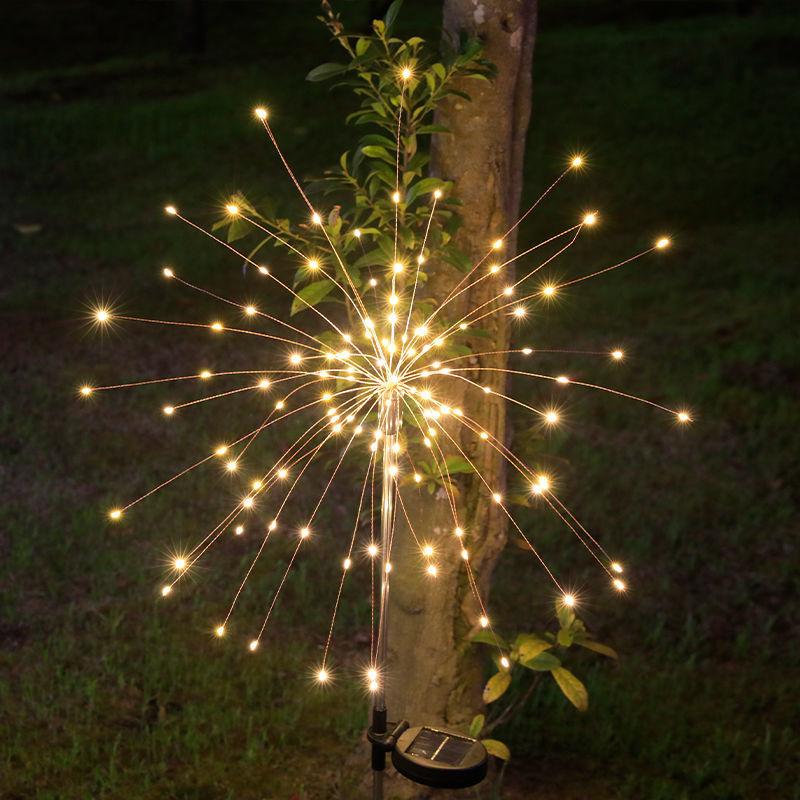 Solar Firework Light, Multi Color Outdoor Firework Solar Garden Lights for Walkway Pathway Backyard Christmas Decoration Parties