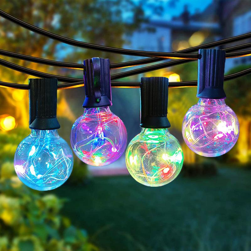 LED Outdoor String Lights 35 FT G40 Patio String Lights Linkable Dimmable Waterproof Decorative Lighting with Remote for Garden Wedding Party Decorations