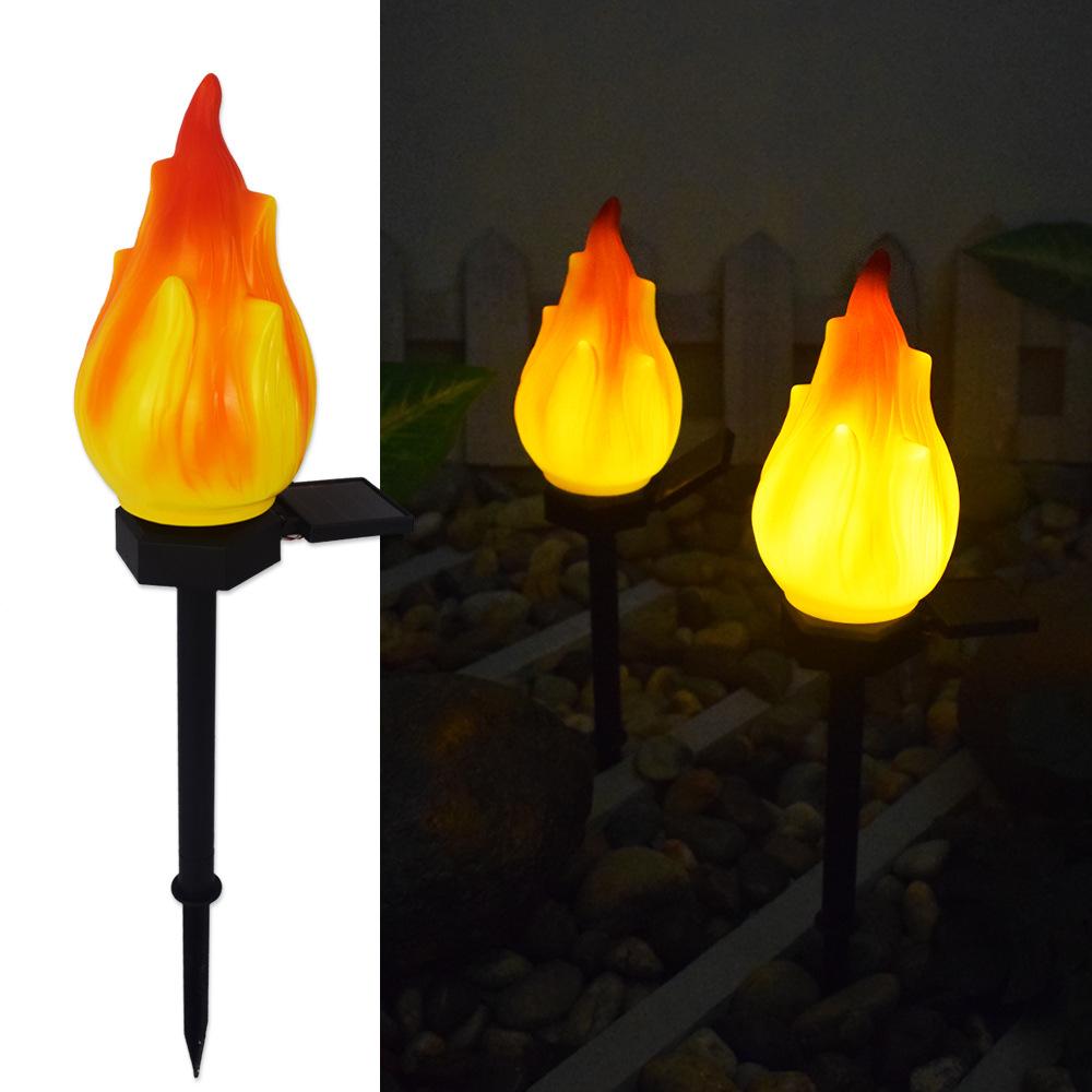 Solar Outdoor  Lights with Flickering Flame, Solar Lights for Outside, Waterproof LED Flame Torches, Solar Outdoor Lights for Camping Garden Landscape Patio Path Outdoor Decor