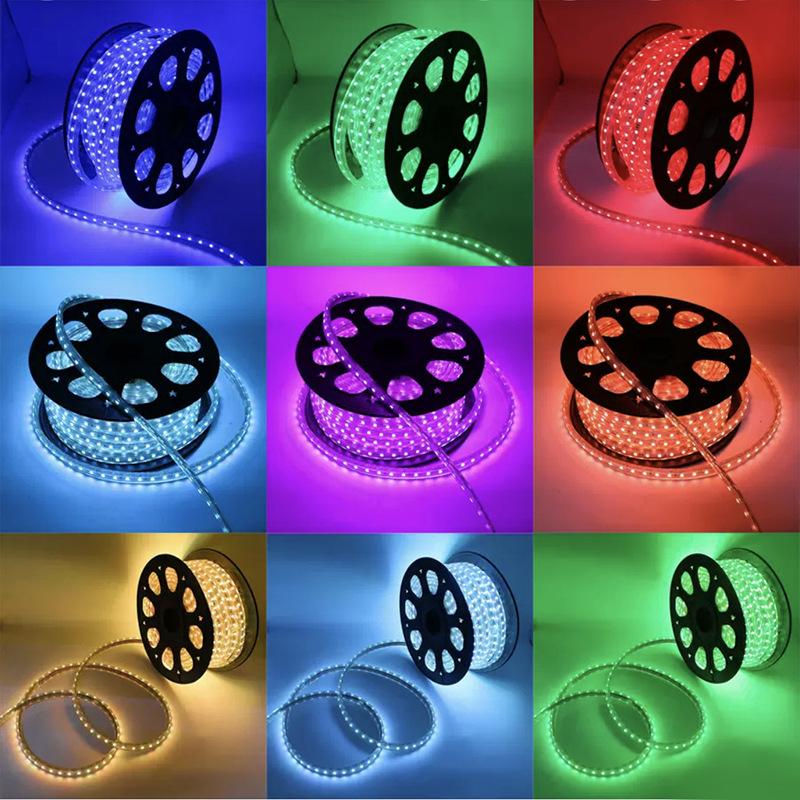 328ft  RGB LED Strip Light, Flexible/Waterproof/Multi Colors/Multi-Modes Function/Dimmable LED Rope Light with Remote for Home/Office/Building Decoration