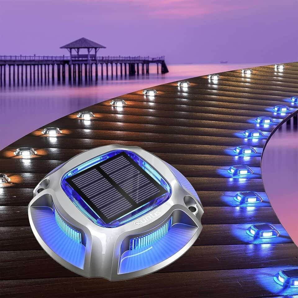 Solar Deck Lights 2 Colors in 1 Design for Decorative Illumination