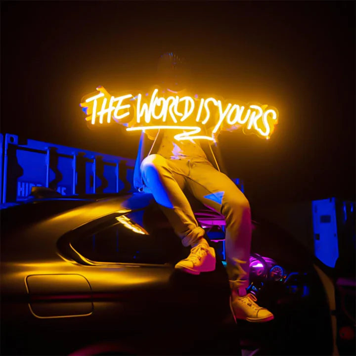 The World Is Yours Led Neon Sign Light - Upbeat Your Life