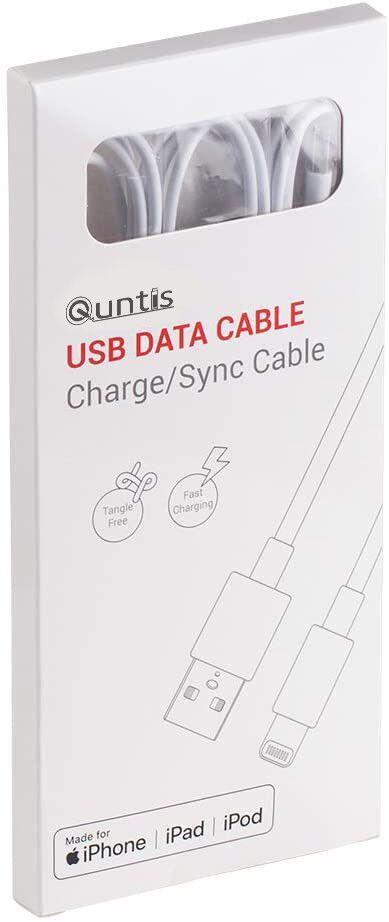 Quntis Lot de 3 Câble de Chargeur iPhone 2M, MFi Certifié Câble